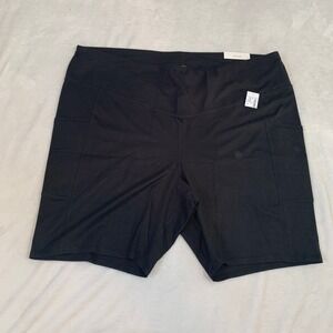 NEW Maurices Luxe Pocket 8 Inch Super High Rise Bike Shorts Black Size 3X